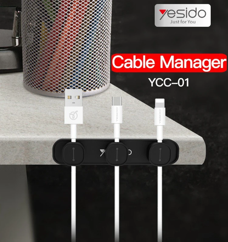 Data Line Clip Holder Mount Organizer Desktop Magnetic Cable Tie For Home Office