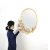 Import Decorative Mirror Elegant And Luxurious Oval Golden Metal Ginkgo Leaf Mirror Dressing Bedroom Mirror from China