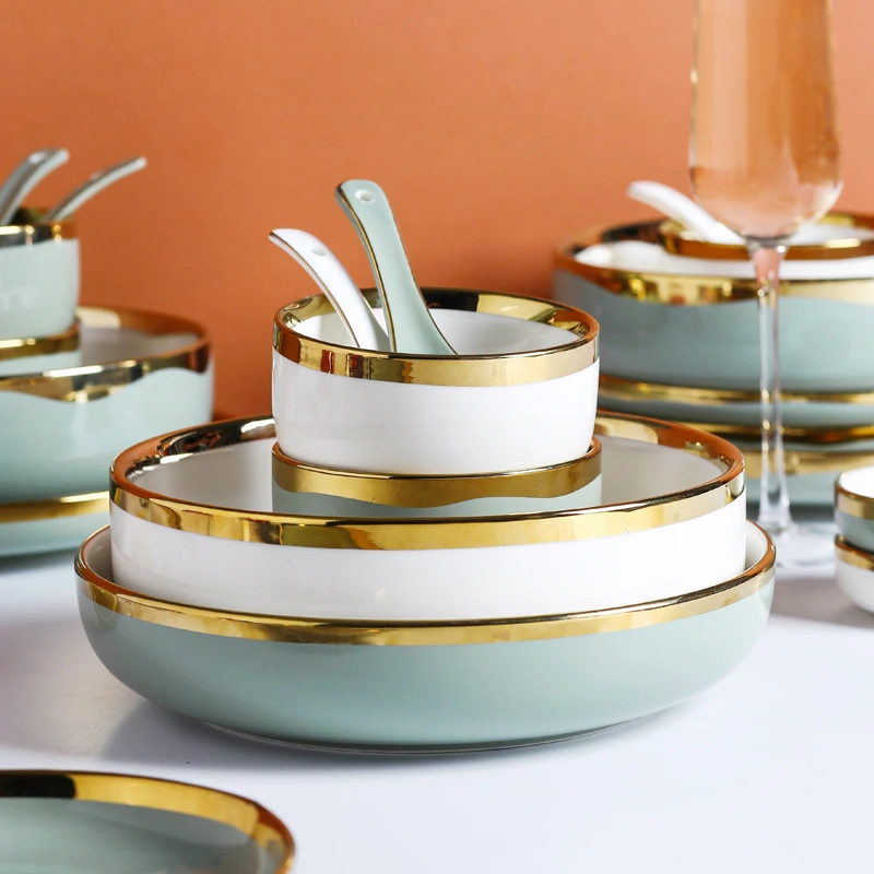 deep blue color tableware glass bowls wedding plate melamine renaissance dinnerware set