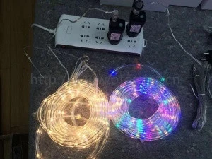 deocrative waterproof transparent flexible PVC tube 100 LED strip rope light with transformer and solar use