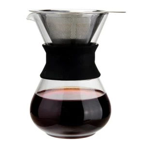 Design Borosilicate Glass Coffee/Tea Pot with Stainless steel filter