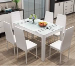 Dining Table and Chair Combination Home Furniture Glass Dining Set Modern Marble Top Dining Table Dinning Room Set Furniture