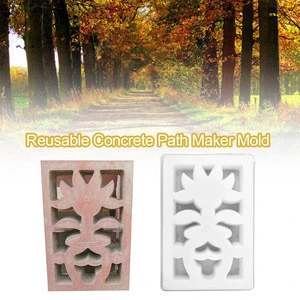 DIY Paving Mold with Window Flower Pattern Plastic Unique Cement Brick Mold for Garden Courtyard Stone Road Decoration