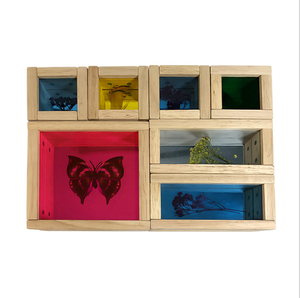 DIY Supplies Customized Magic Make Original Indonesian Rainbow treasure sample wooden Building Block Educational Toy