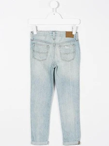 DiZNEW Fashion Children Jeans Pants Light Distressed Bule Denim Kids Boy Jeans