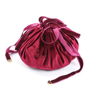 Drawstring storage bag velvet makeup gilr pouch fashion travel luxury maquiagem tote bag drawstring makeup bag