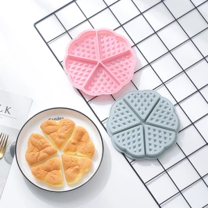 Eco-Friendly BPA FREE Waffle Cake Shaped Silicone Molds Maker Cake Pan