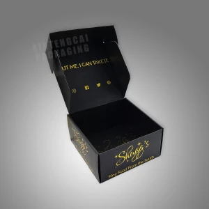 Eco Friendly Custom Logo Printed Black Mailer Box, Durable Clothing / Gift / Shoes Paper Packaging Cardboard Shipping Boxes