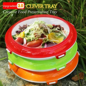 Eco Storage Catering Lid Container  Fresh Keeping Kitchen Ware Creative Stackable Reusable PP Plastic Food  Preservation Tray