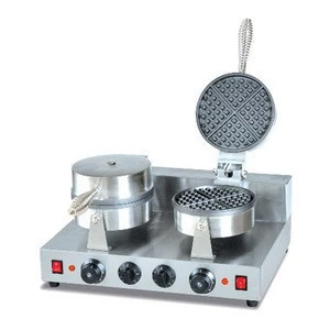 Electric Snack Machine Waffle Maker for Sale Double Bakers Commercial Use Waffle Stick Maker Bake Round Egg Waffle Maker