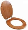 Environmental round bamboo wood stainless steel hinge toilet seat