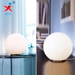 EUROPE OPAL WHITE GLASS BALL TABLE LAMP