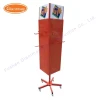 Exhibition Free Standing 4 Sides Rotating Metal Pegboard Display Stand