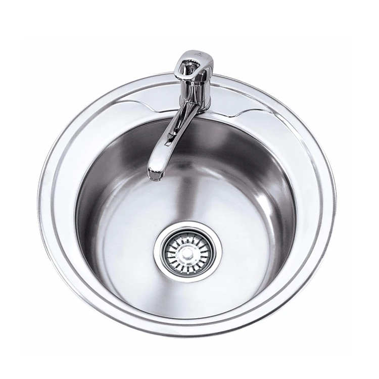 Factory 201 304 composite round shape single bowl size workshop round sink stainless steel