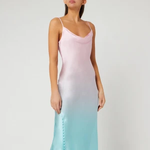 Factory Custom High Quality With Strap Silk Tie Dye Maxi Slip Dresses
