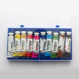 factory direct wholesale 10 color art painting plastic box 10ml gouache tempera paint