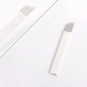 Factory High Quality Tattoo Accessories White Cover Microblading Needle Manual Eyebrow Microblading Disposable Blade Needles