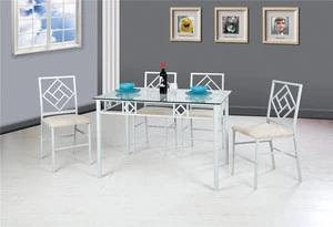 Factory price modern style restaurant metal furniture dining room tables and chairs restaurant dining set for indoor and outdoor