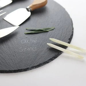 factory price promotions natural black slate round cheese board wholesale