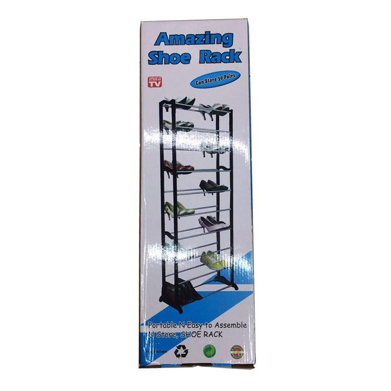 Factory wholesale cheap 10-layer simple assembly iron tube shoe rack