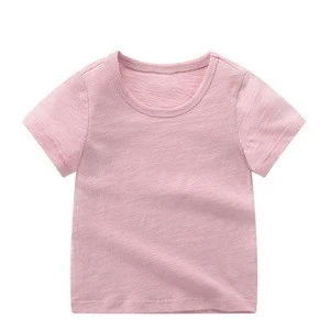 Factory wholesale custom summer soft breathable short sleeve bamboo cotton t-shirt for baby girl