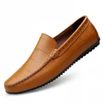 Fashion Breathable Soft Cow Flat Leather Mens Dress Shoes Men Genuine Leather Shoes