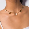 Fashion clavicle collar jewelry 14k gold plated chain butterfly necklace choker for women