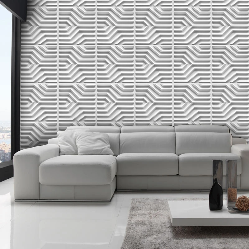 Fashion design 3d decorative board interior wall panelling pvc white 3d wall panels