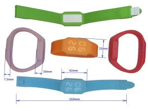Fashion design kids /adult silicone LED wrist watches digital flash drive promotional Logo LED watch USB pen drive hidden watch