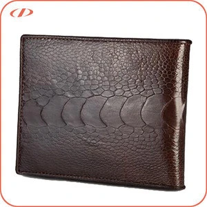Fashion design top quality exotic real ostrich leather wallet