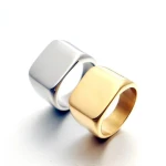 Fashion Stainless Steel Blank Mens 18K Gold Plated Rings Custom engravable Stainless Steel blank  Man Ring