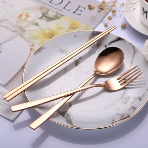Flatware Set 18/10 Stainless Steel Cutlery Forks Spoons Chopsticks Portable Travel Silverware Set Travel Camping Set with Case