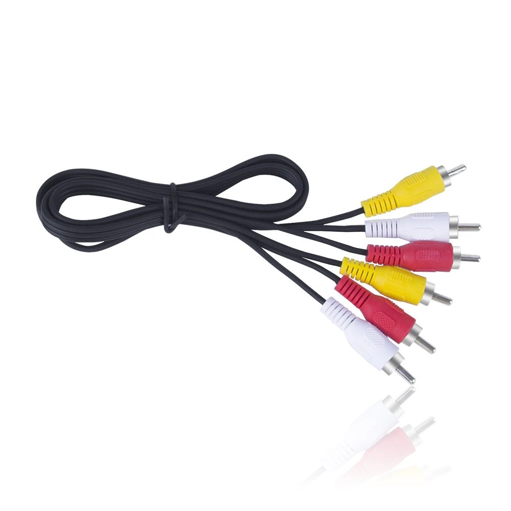 Fly Kan RCA Cable M/M Triple Stereo Cable with Yellow Red White Plug for RCA Converter -1.8m
