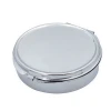 Free sample original mini metal zinc alloy round waterproof mirror pocket pill box for trip