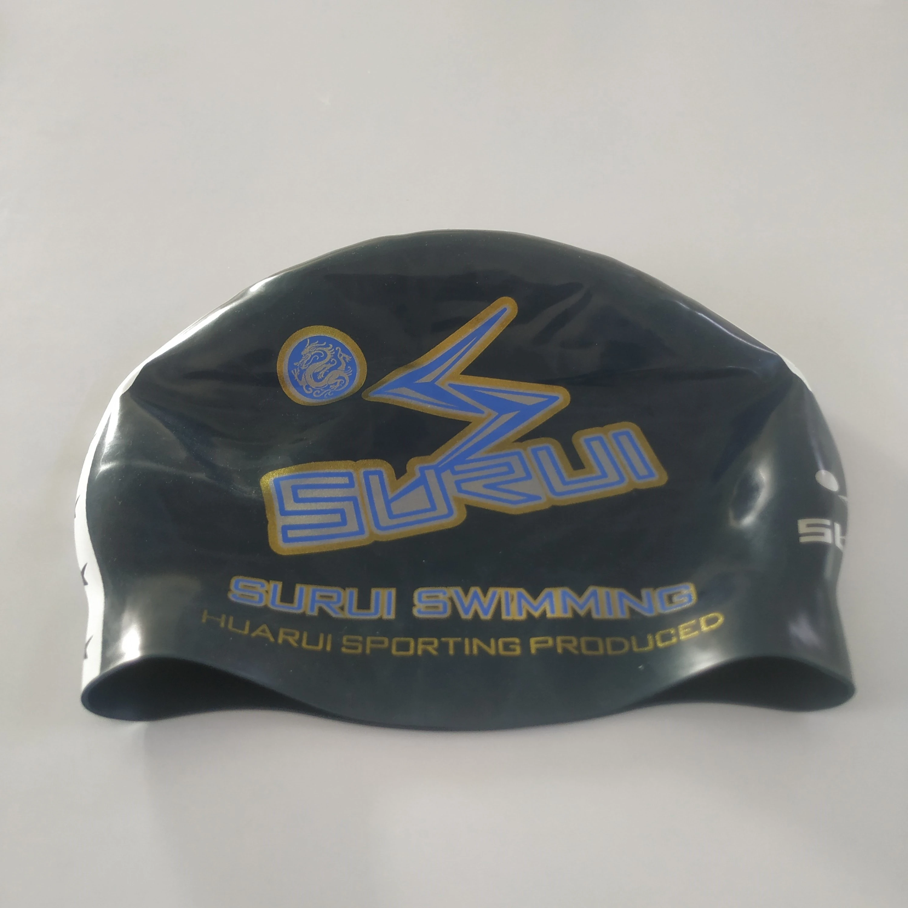 Free Sample with Adult Size Colored silkscreen printed Custom Logo 100% Silicone Swim Cap