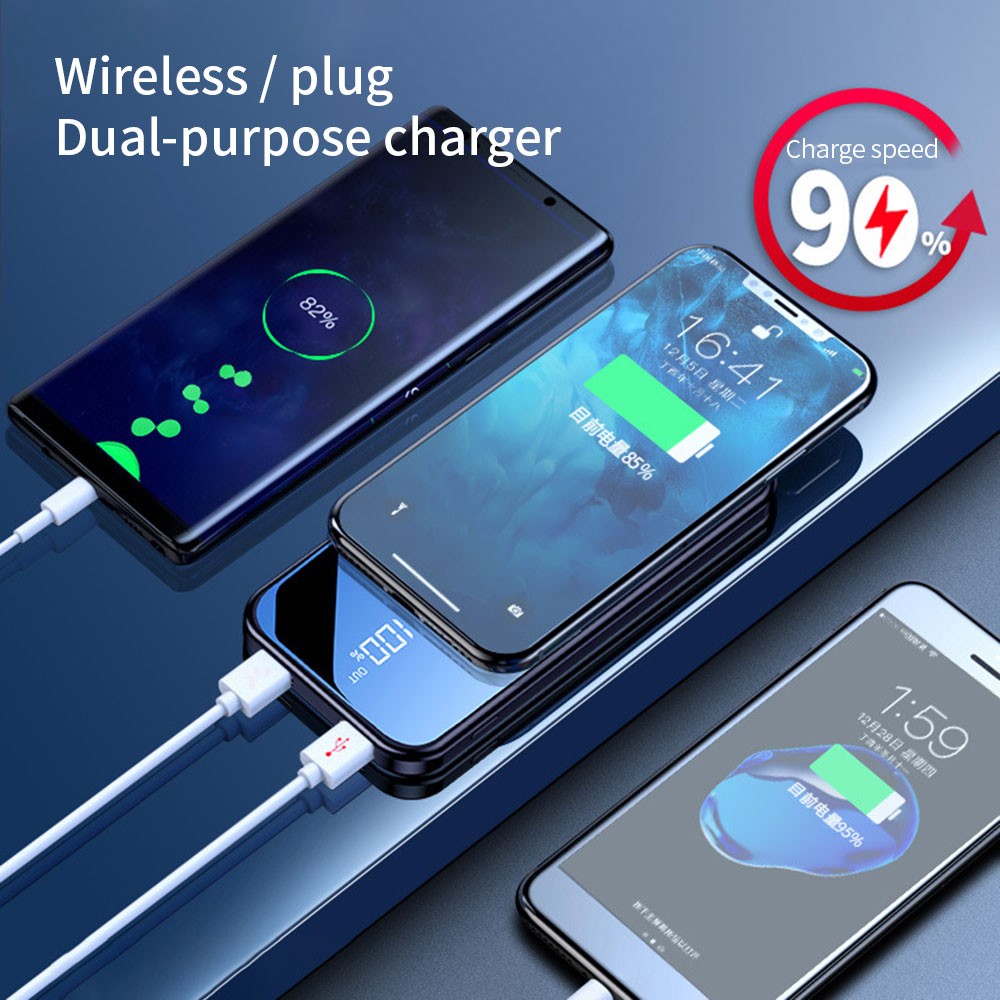 Free Shipping 1 Sample OK Wireless Power Bank 10000mah Portable Charger Qi Fast Charging Wireless Power Bank Charger