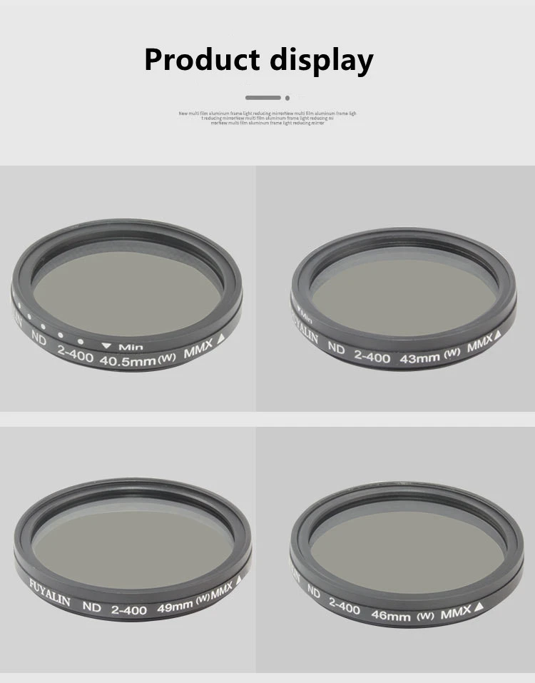 FUYALIN 52mm Adjustable ND2 to ND400 ND2-400 ND Filter For Camera lens