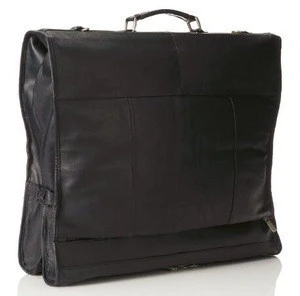 Genuine cowhide leather garment suit bag custom garment bag with Hanging hook for men business travel