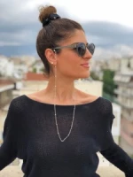 GL-885CY Trendy Women's Sunglasses with Ball Chain Glasses Chain Eyewear Accessory Metal Eyewear Chain