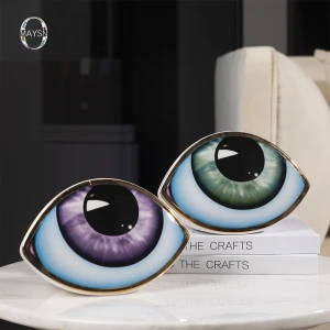 Gold ceramic eye decoration for home accessorie modern luxury ornament living room home decor table decoration