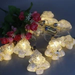 Good quality sell well hand painted hanging decoration christmas tree shape glass led light string christmas indoor