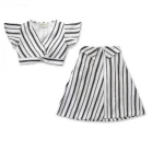 H90009X Bulk wholesale baby girls clothing set fashion kid clothing
