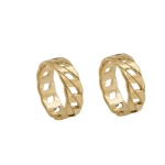 Half Round D Shape Stylish Design Tableware Wedding Party Decoration Napkin Holder Ring With Golden Plated Design Napkin Ring
