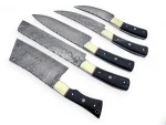Handmade Colored Bone Handle Damascus Chief Knife Set kitchen Knife Set /Damascus Knife Set Kitchen Knives Set/ Chief Knives Set