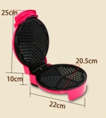 Heart Waffle Maker- Non-Stick 5-Heart Waffler Iron Griddle w Adjustable Browning Control- Beeps When Ready- Great Valentines Day