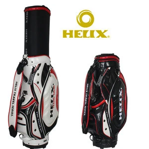 Helix PU Leather Golf Cart Bag/waterproof Golf Bag with wheels/PU Leather Staff Golf Bag