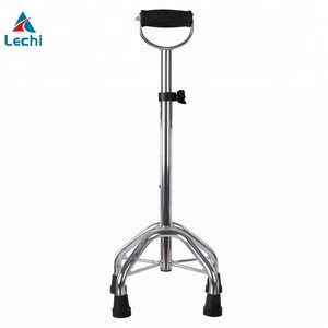 Hengshui LECHI Aluminum alloy 4 legs walking stick telescopic crutch for Rehabilitation Therapy Supplies