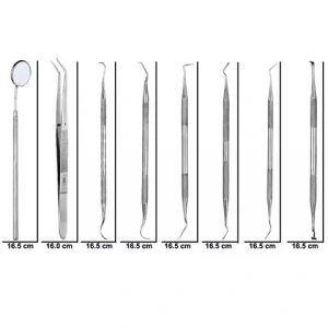 High Carbon Dental Kit 8 Pieces Stainless Steel Dental Tool Dentistry Instrument Tooth Scraper - 8 Pieces Mirror Tooth Pick