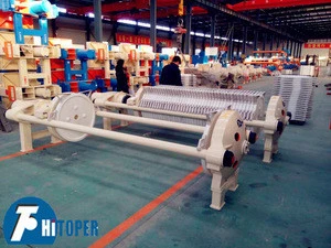 high pressure round filter press with stainless steel trough for ceramic sludge dewatering