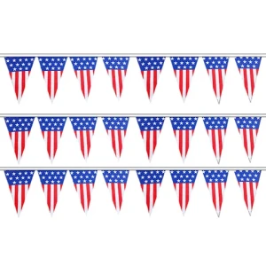 High quality 14x21cm American string flag polyester pennant bunting USA national American USA string USA Patriotic bunting flags